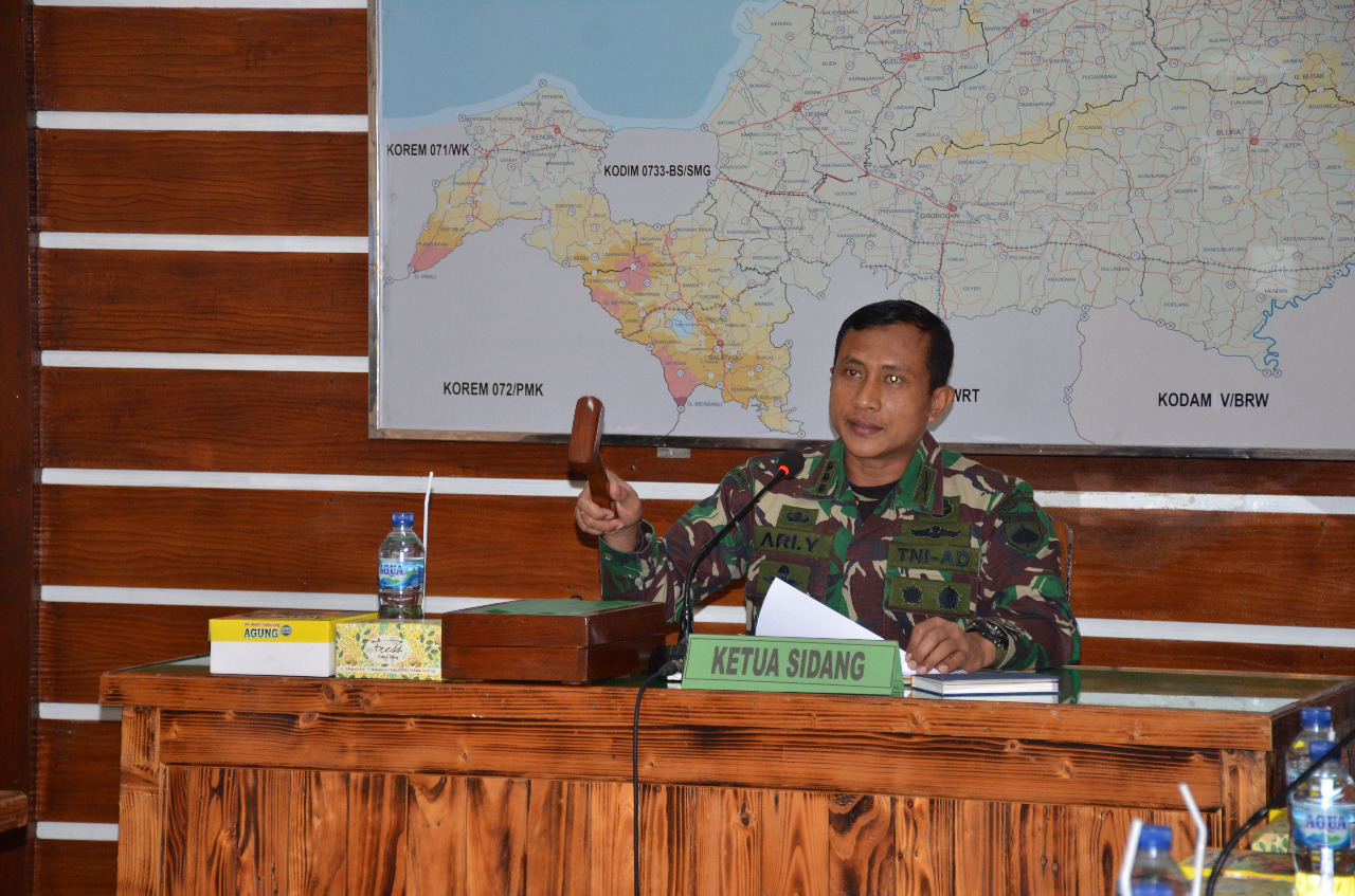 Danrem 073/Makutarama Kolonel Inf Ari Yulianto, S.I.P Pimpin  Sidang Pankar Jabatan Perwira 